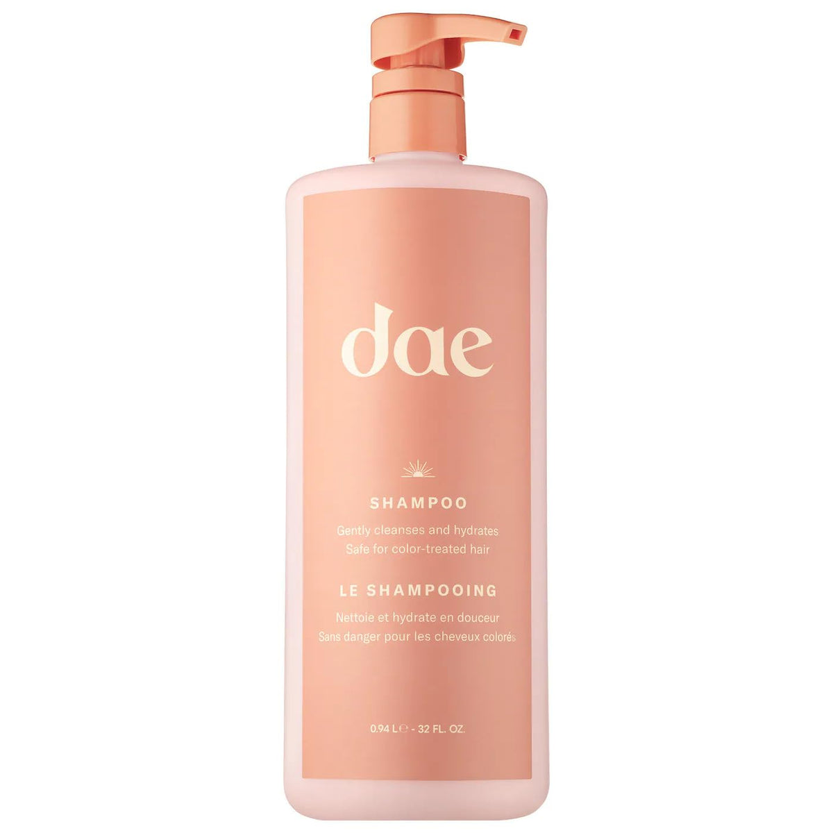 DAE bottle front view showing label and 32 oz size, promotes value