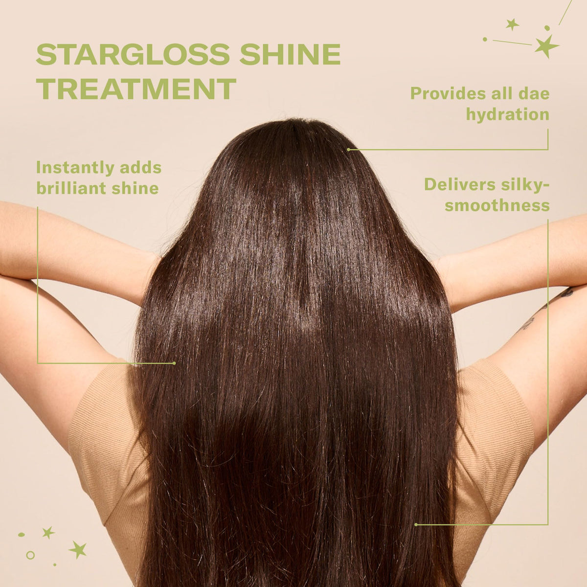 DAE Stargloss texture close-up on fingertip showing creamy glossy weightless finish