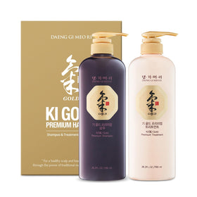 Daeng Gi Meo Ri front packaging showing full 780ml shampoo and treatment set, nourishes hair