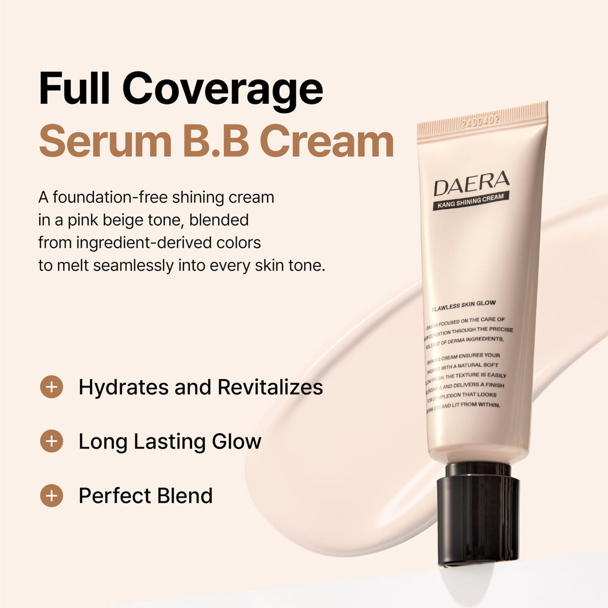 DAERA texture swirl close-up displaying hydrating, creamy consistency and smooth coverage
