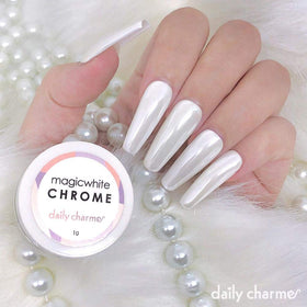 Daily Charme on-nail demo of glazed donut effect, shows reflective pearl finish and durability