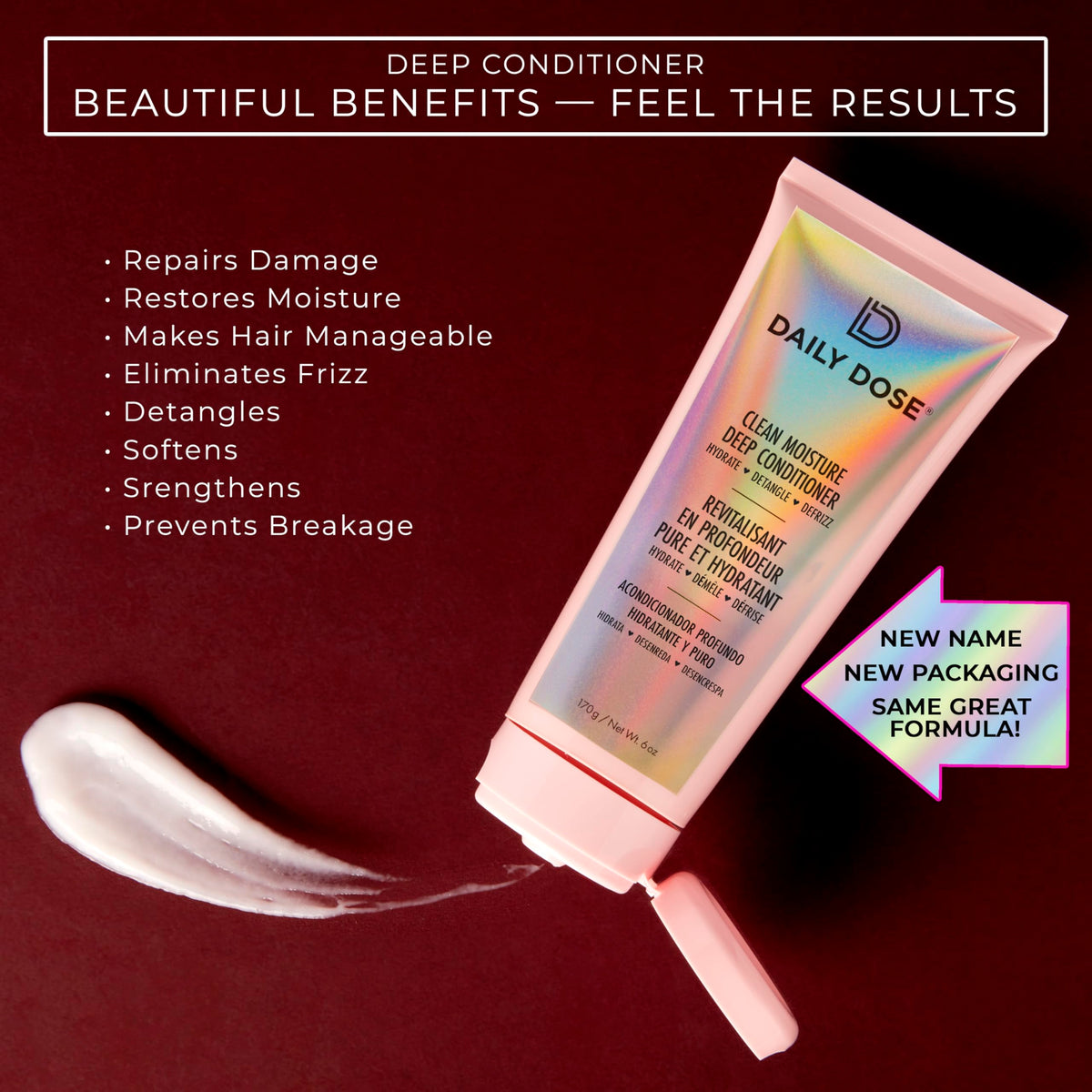 DAILY DOSE deep conditioning mask open jar showing creamy texture for hydration