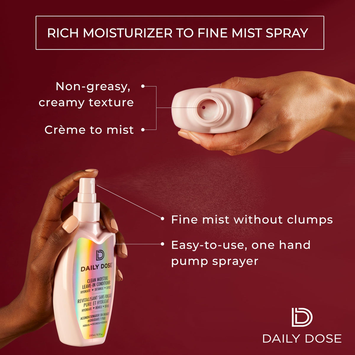 DAILY DOSE family usage with kid and adult applying spray for shared convenience
