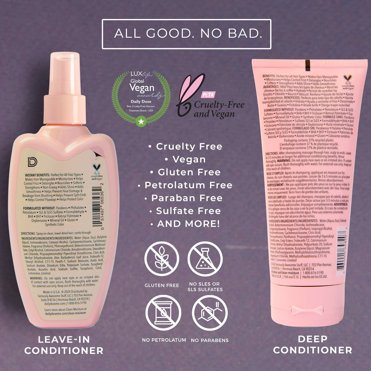 DAILY DOSE mask applied to wet hair in shower delivering deep moisture
