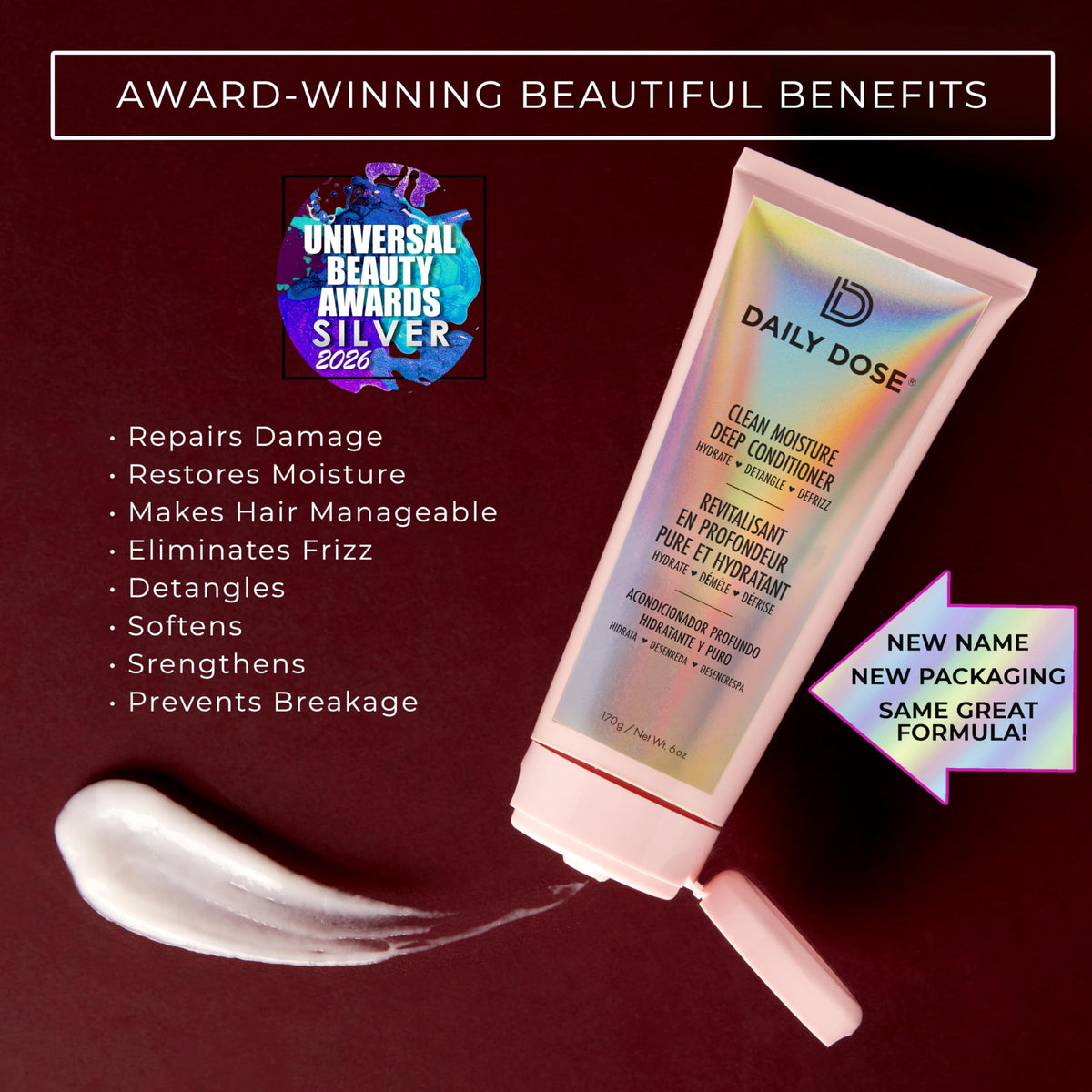 DAILY DOSE creamy texture close-up, demonstrates rich moisturizing feel