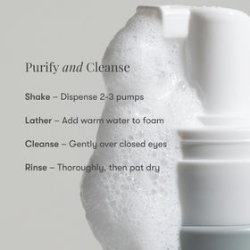 Daily Practice Dr. B foam texture on fingertip displaying gentle, airy lather