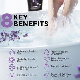 DAILY REMEDY foot soak dissolving in basin with feet soaking for relaxation