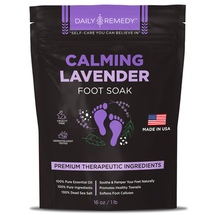 DAILY REMEDY jar front packaging showing calming lavender and product name