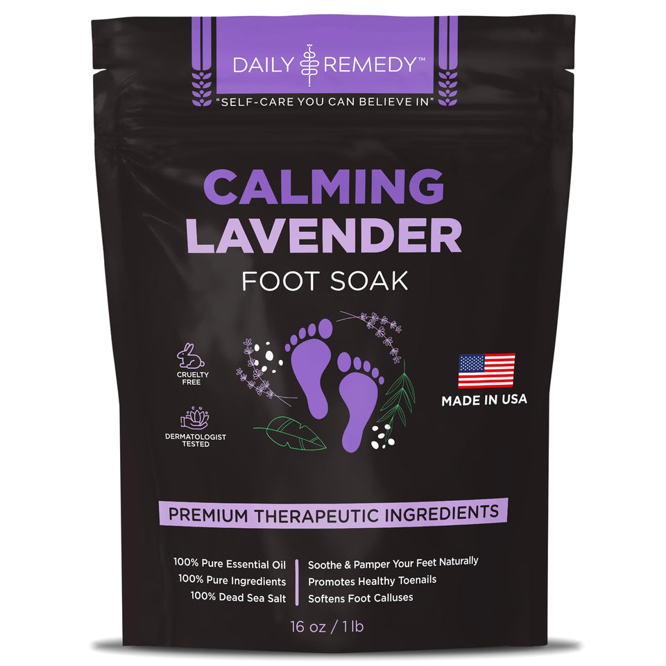 DAILY REMEDY jar front packaging showing calming lavender and product name