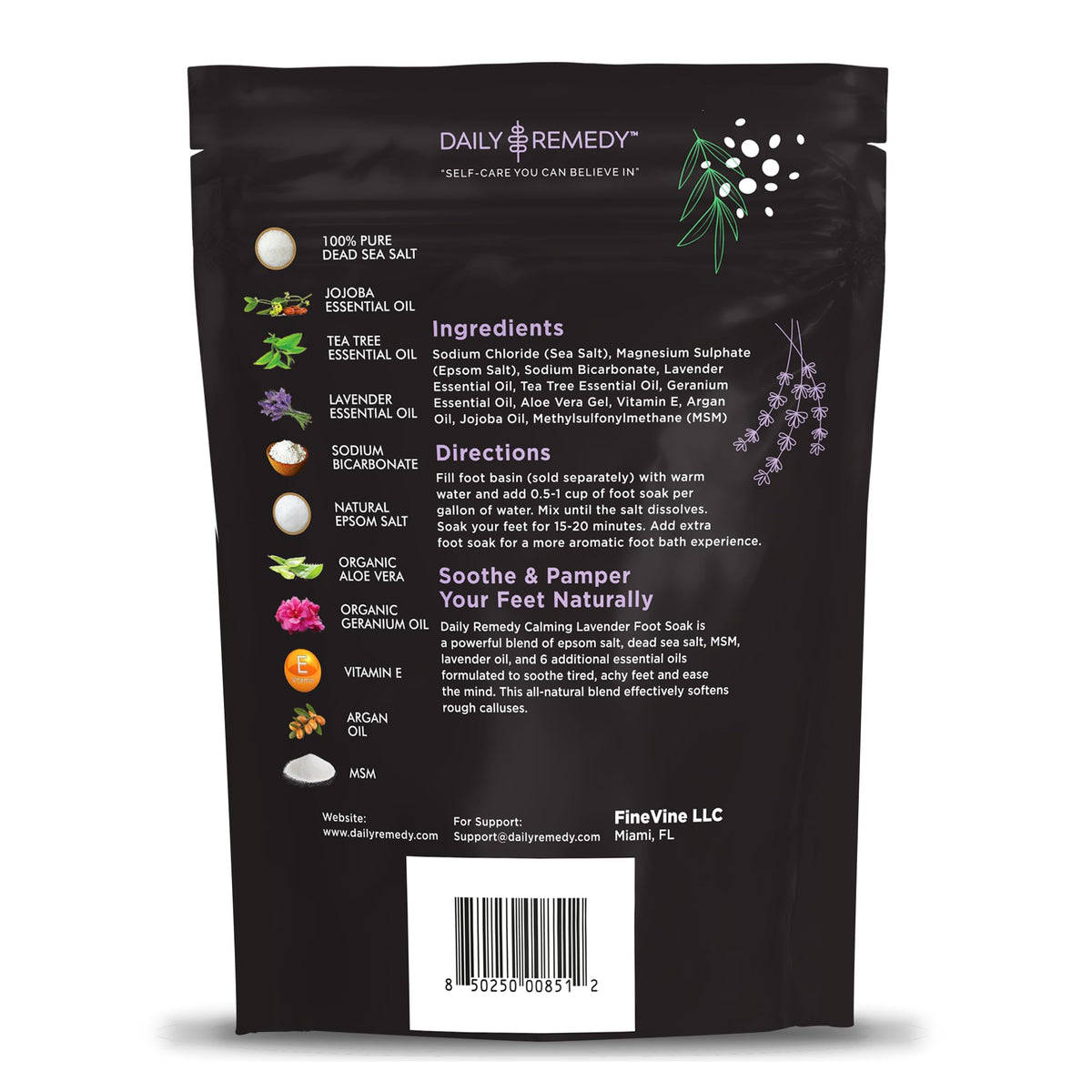 DAILY REMEDY salt texture poured from jar highlighting coarse mineral blend