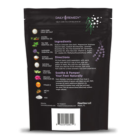 DAILY REMEDY salt texture poured from jar highlighting coarse mineral blend