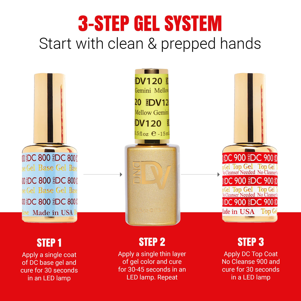 DAISY DND gel application under UV lamp for durable, salon-grade wear