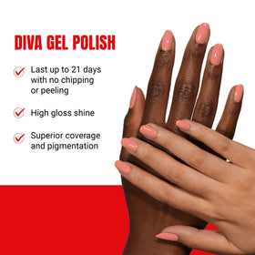 DAISY DND brush applying Coral Breeze for smooth application and even coverage
