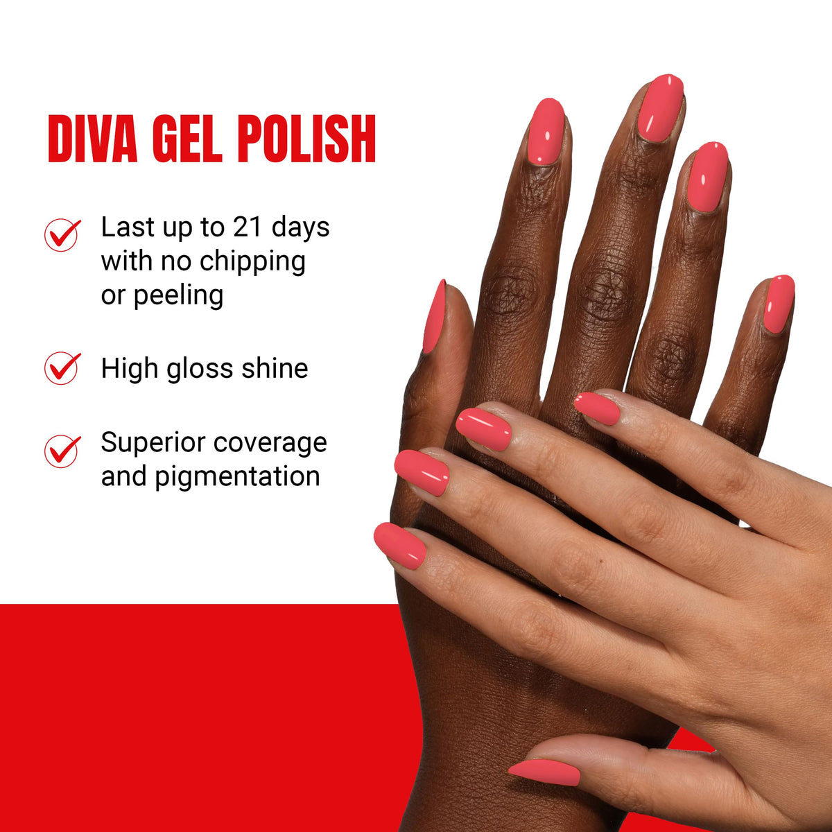 DAISY DND close-up of gel bottle and glossy finish benefits