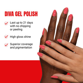 DAISY DND close-up of gel bottle and glossy finish benefits