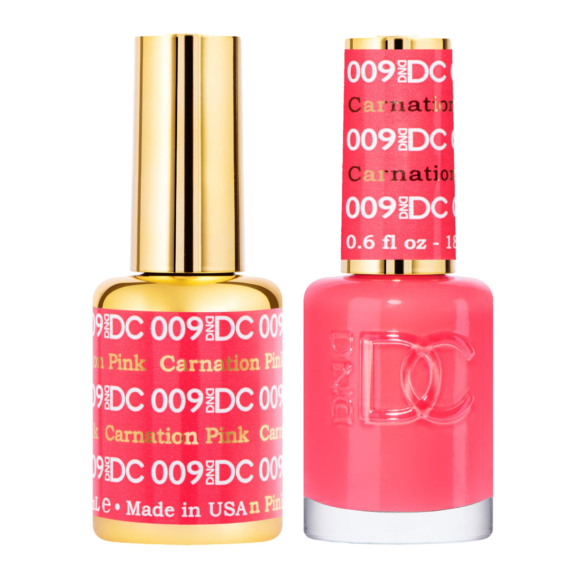 DAISY DND front packaging showing Carnation Pink dual bottles for easy shade recognition and matching