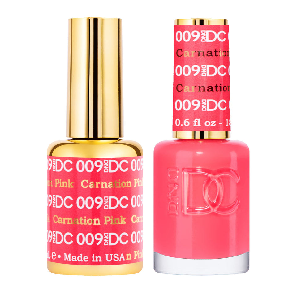 DAISY DND front packaging showing Carnation Pink dual bottles for easy shade recognition and matching