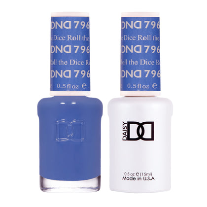 DAISY DND front packaging showing gel and lacquer duo with bold blue shade benefit