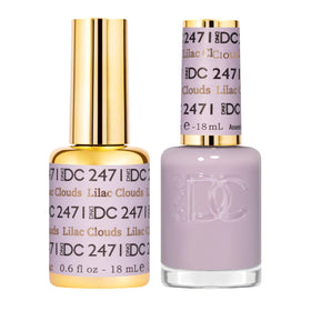 DAISY DND front packaging of Lilac Clouds showing matching gel and lacquer benefits