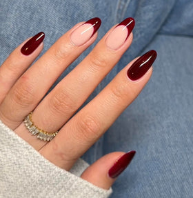 DAISY DND gel and lacquer side-by-side illustrating matching color