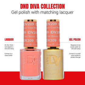 DAISY DND swatch tips displaying Coral Breeze opacity and buildable pigmentation