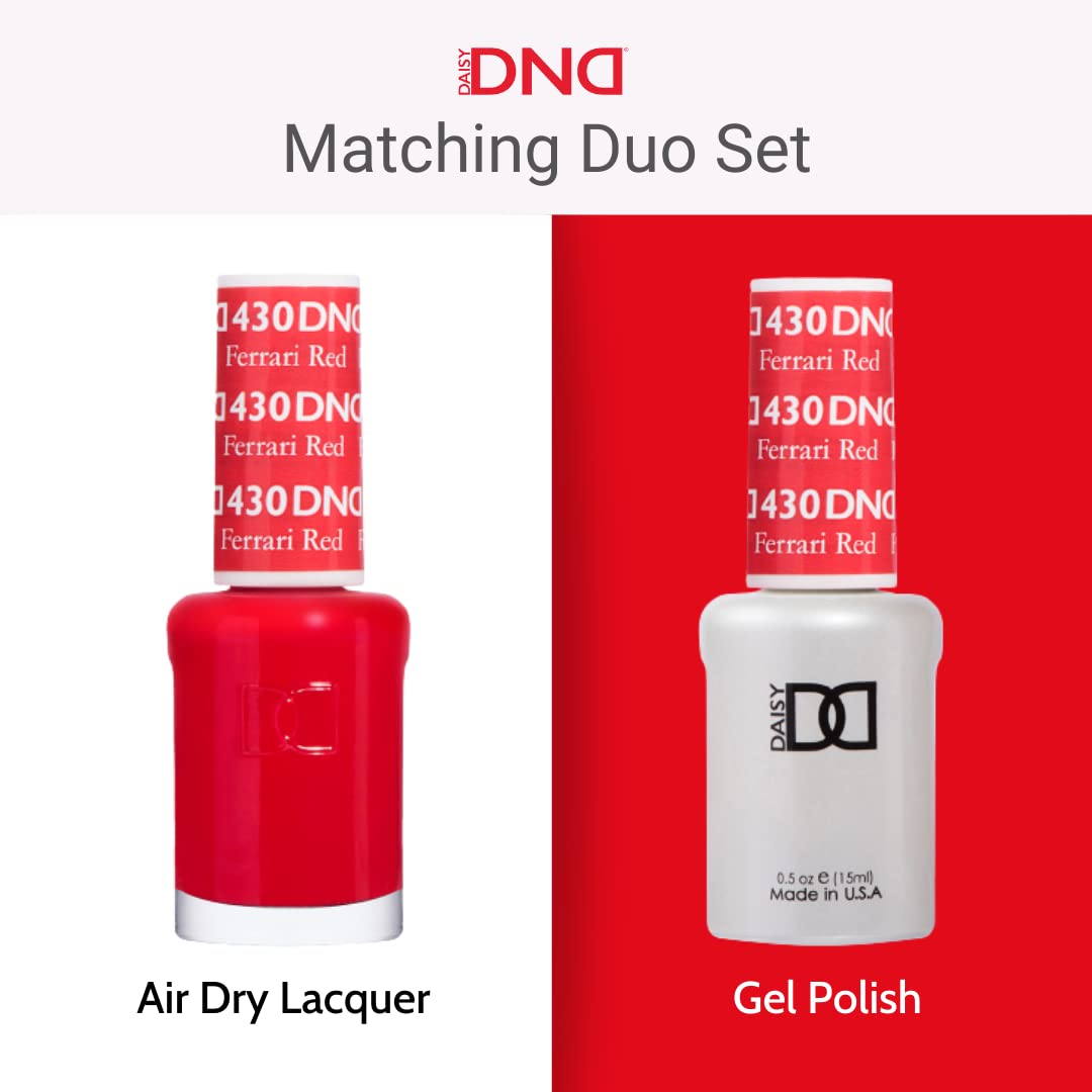 DAISY DND shade swatch on fingers demonstrating vibrant orange-red coverage