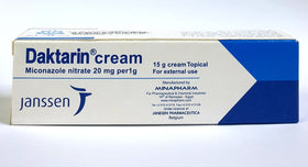 Daktarin tube closeup with clear label for easy identification and dosing