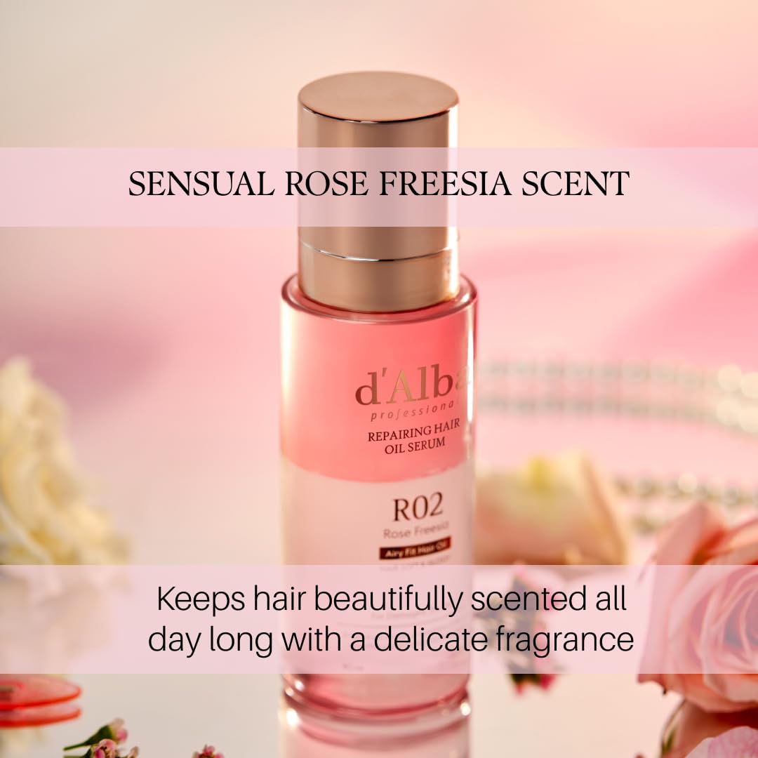 d'alba Piedmont after application on hair showcasing glossy finish and reduced frizz for polished look