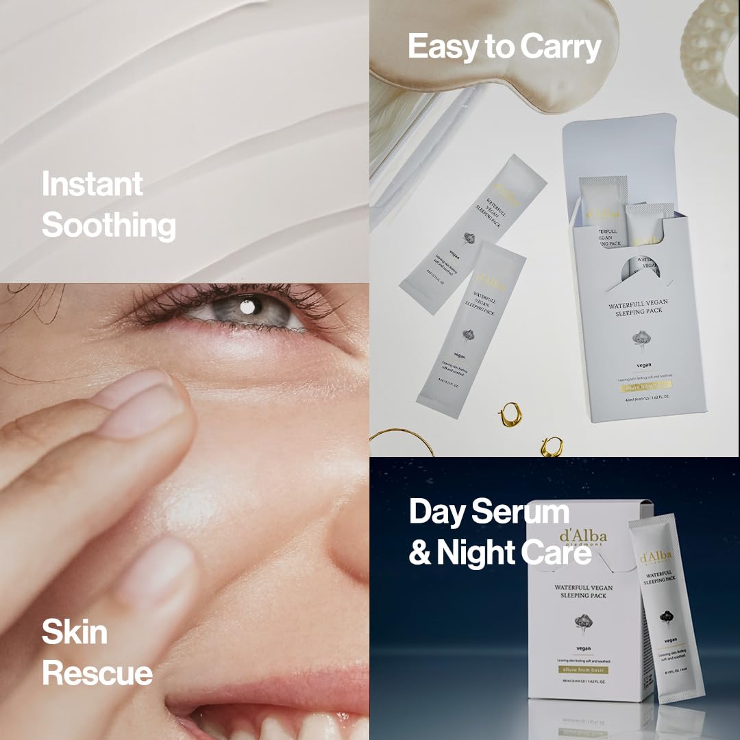 d'alba Piedmont applied on skin as part of overnight routine for visible hydration benefit