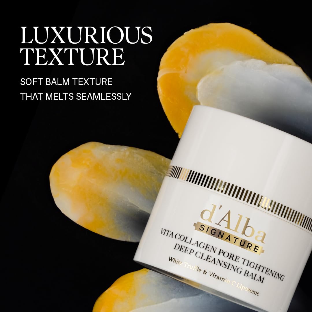 d'alba Piedmont balm texture close-up showing rich melt-in formula for effortless removal