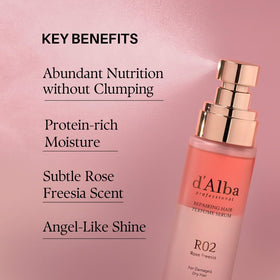 d'alba Piedmont bottle label detail highlighting rose and freesia scent