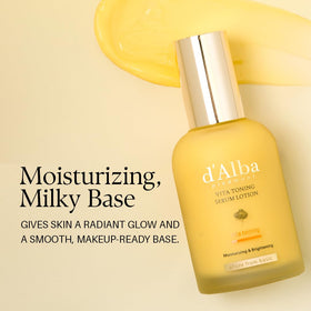 d'alba Piedmont lotion on hand demonstrating lightweight spreadability and hydration