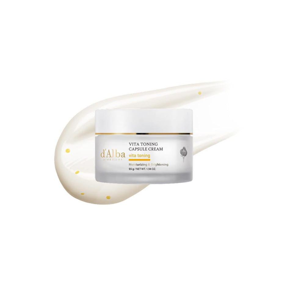 d'alba Piedmont front jar showing compact 1.94 oz packaging and elegant design benefit hydration