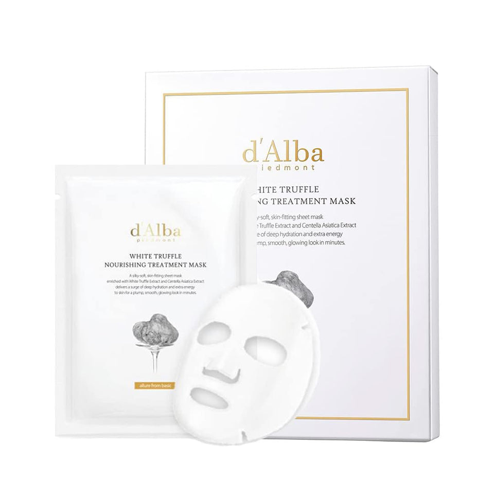 d'alba Piedmont front packaging showing five vegan sheet masks for hydration