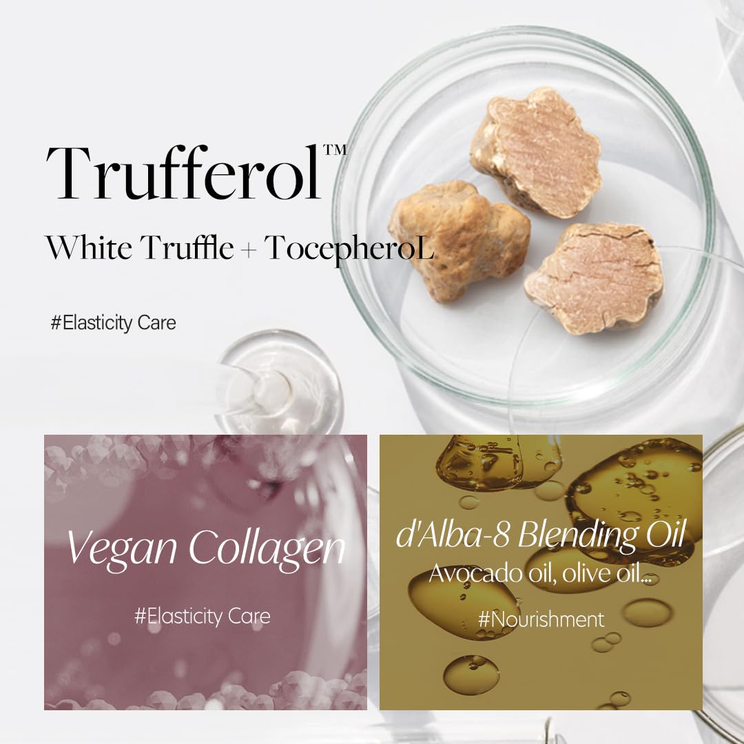 d'alba Piedmont ingredients display with truffle and oils highlighting nourishing blend