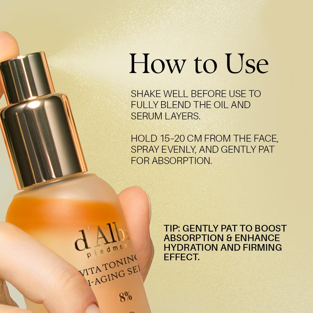 d'alba Piedmont bottle on bathroom shelf suggesting daily routine convenience