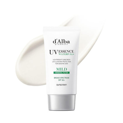 d'alba Piedmont front packaging showing SPF 50+ protection and sleek design benefit