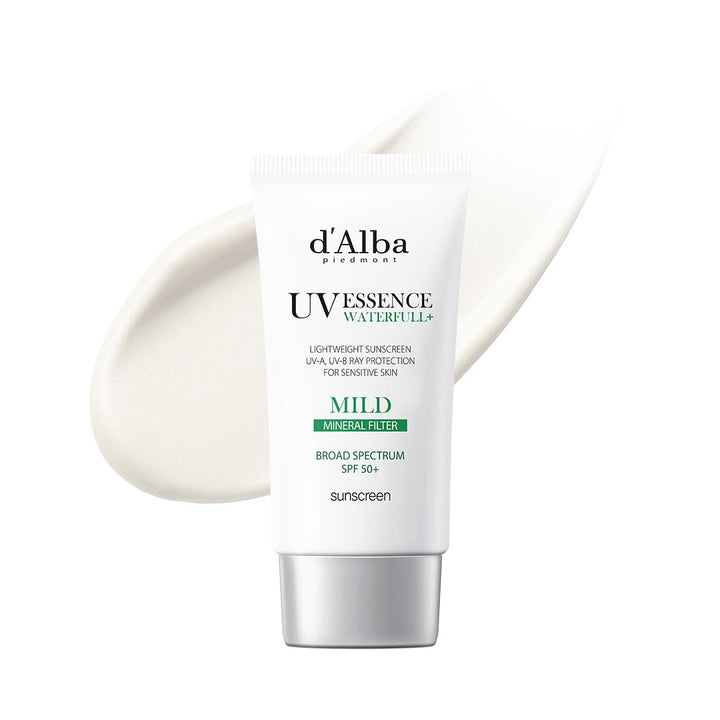 d'alba Piedmont front packaging showing SPF 50+ protection and sleek design benefit