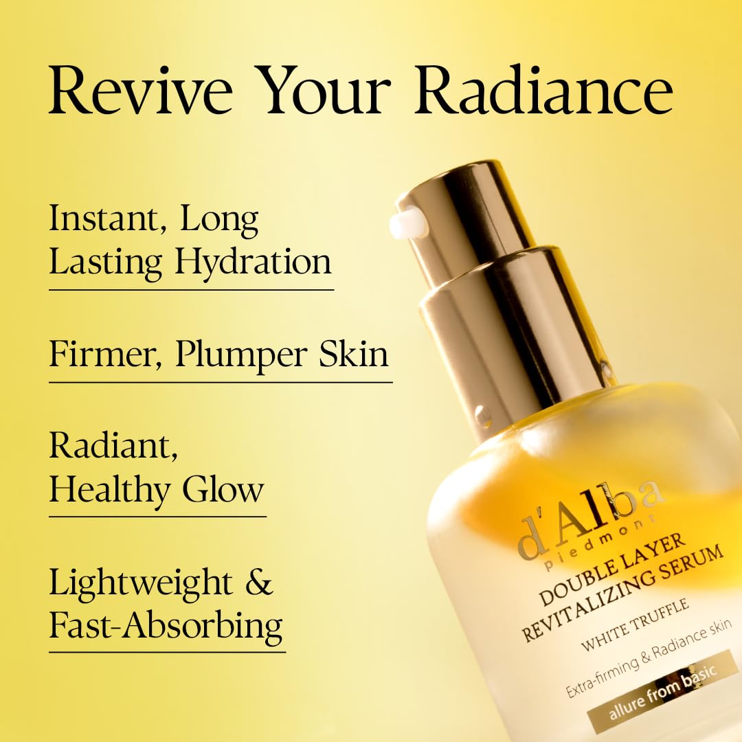 d'alba Piedmont texture droplet on skin illustrating lightweight absorption and glow