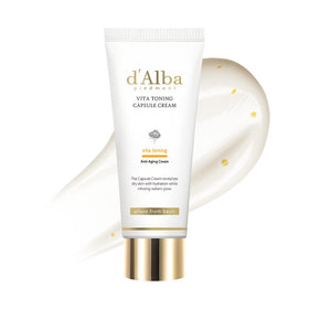d'alba Piedmont tube front showing product and branding for brightening benefit