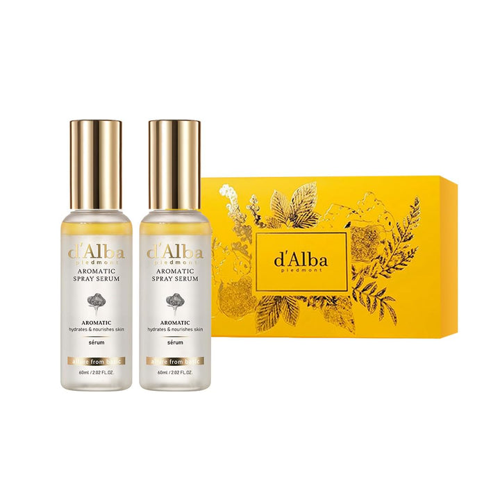 d'alba Piedmont gift set front packaging showing both products and elegant branding