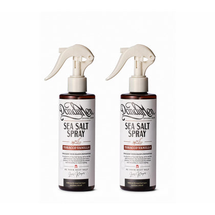 DandyMen front packaging showing two bottles and benefit of instant texture