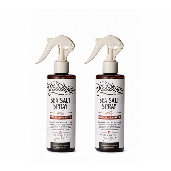 DandyMen front packaging showing two bottles and benefit of instant texture