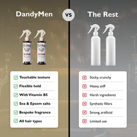 DandyMen textured hair after use showcasing volume and matte finish