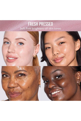 Danessa Myricks serum applied under foundation to show primer smoothing and radiant finish