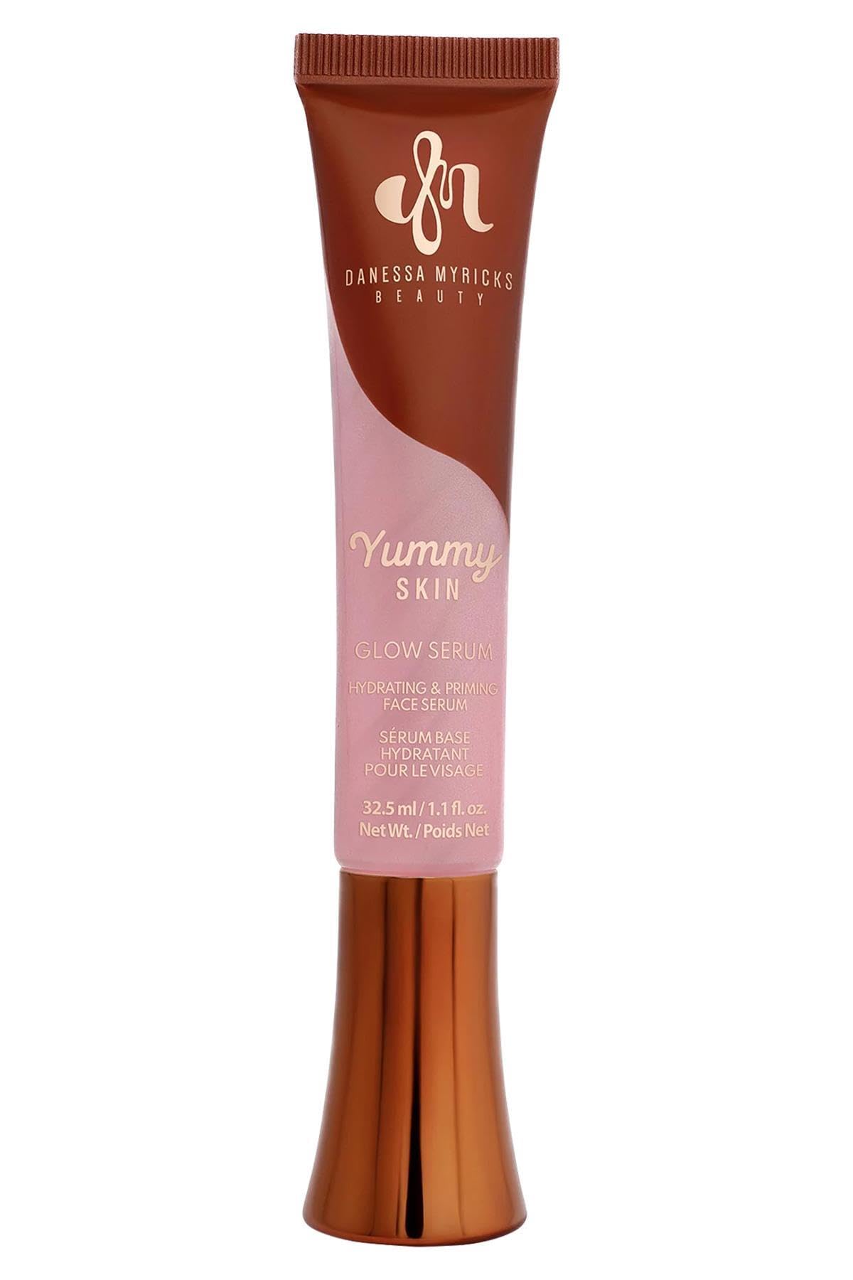 Danessa Myricks front packaging showing soft-pink serum and product name, highlighting glow