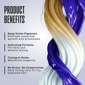 Danger Jones shampoo texture pouring to show violet pigments and toning