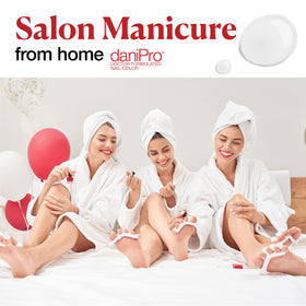 daniPro glossy finish on natural nails illustrating hydrated, chip-resistant shine