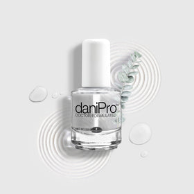 daniPro applied during at-home manicure demonstrating easy use and stronger nail support