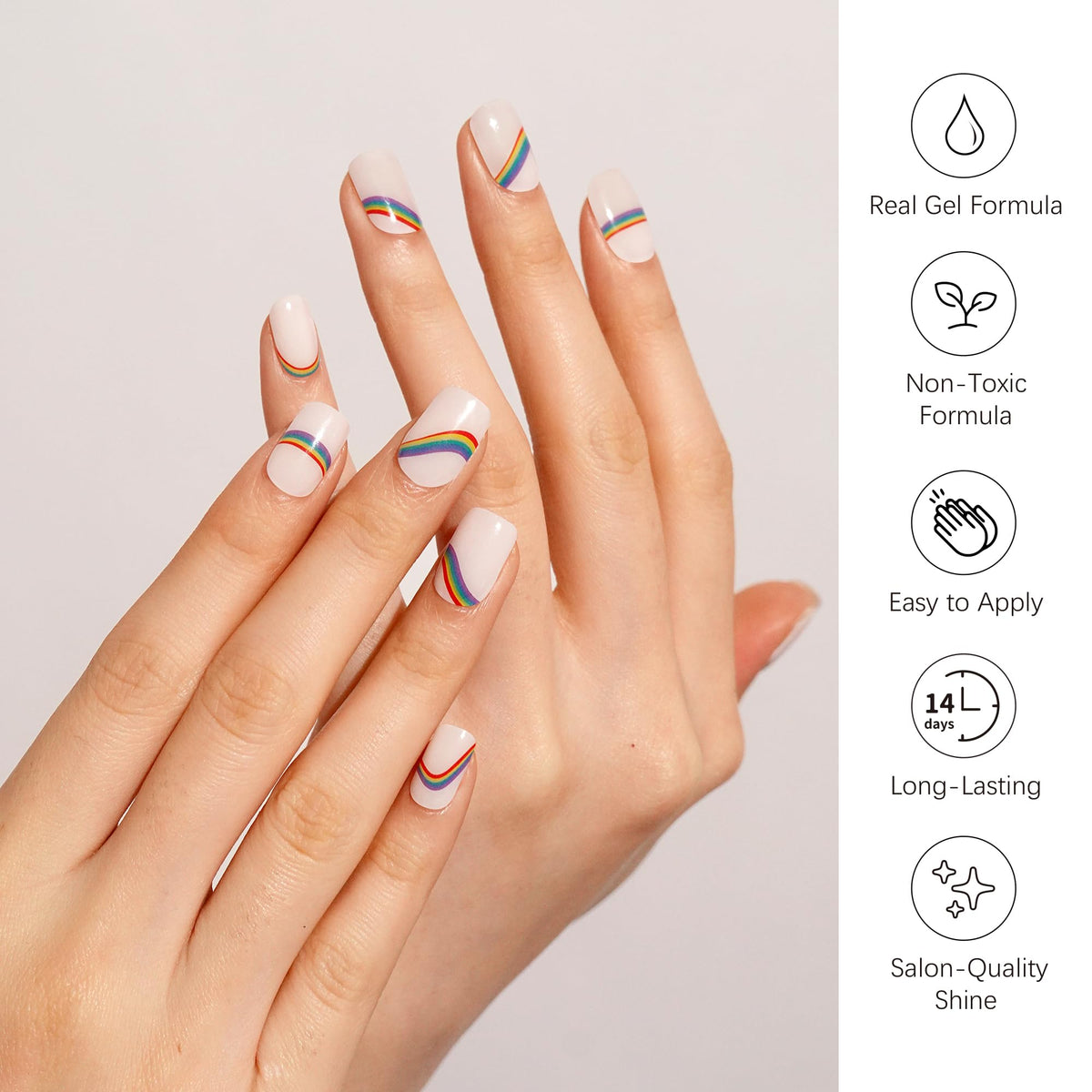 DANNI & TONI application step showing placement and filing for neat edges